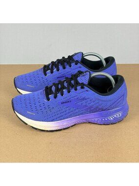 Brooks Ghost 13 Athletic Running Shoes Womens 8 Purple White Breathable Low Top